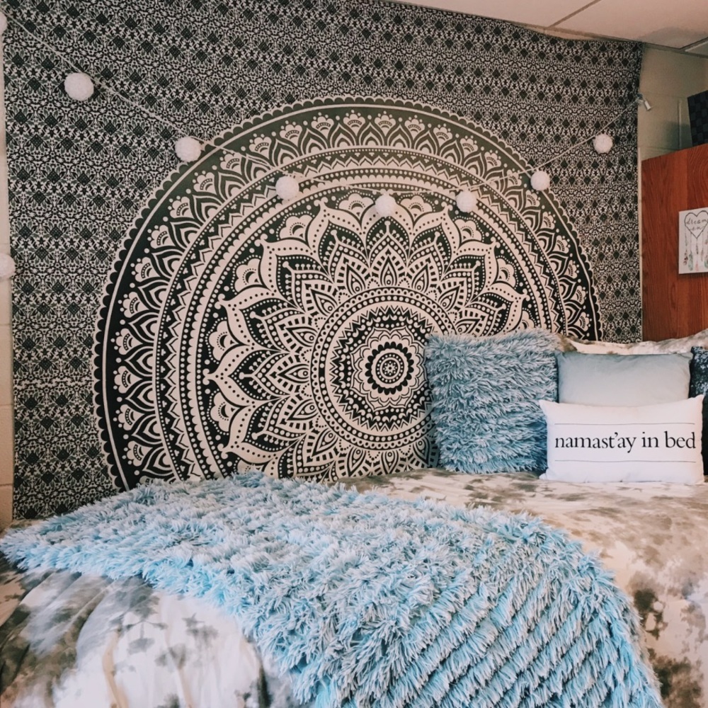 Grey Mandala Tapestry